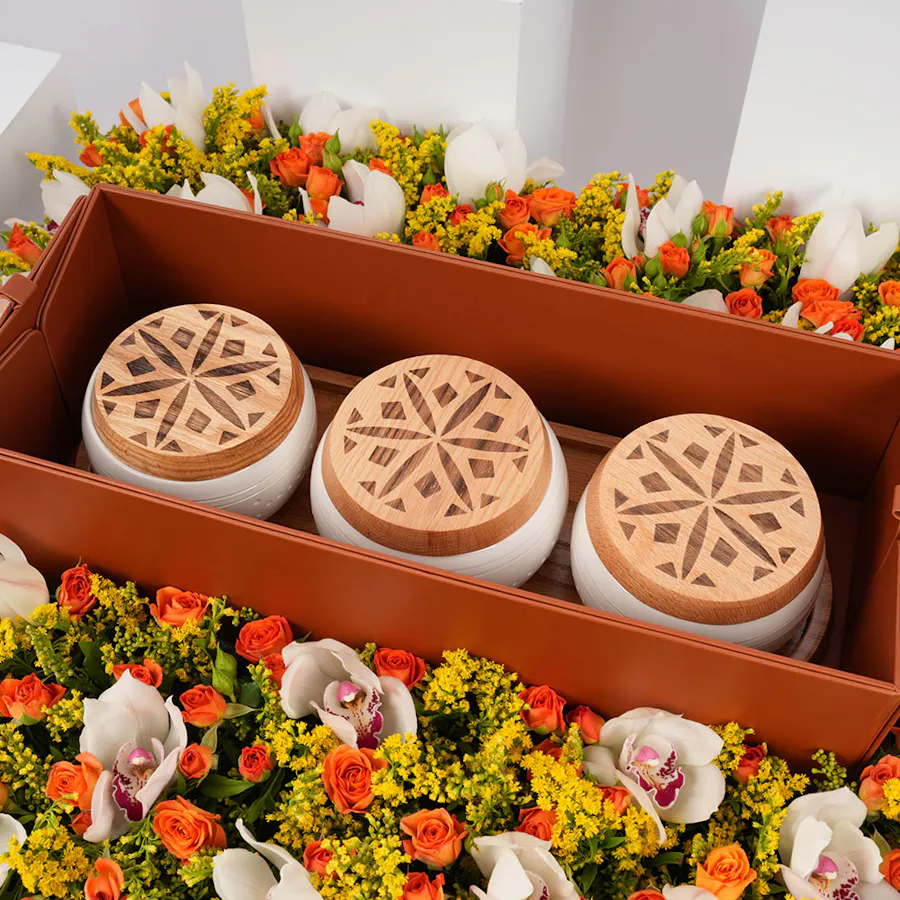 The Saudi Handcrafts Company Date Bowl Set | Orange Baby Rose 3