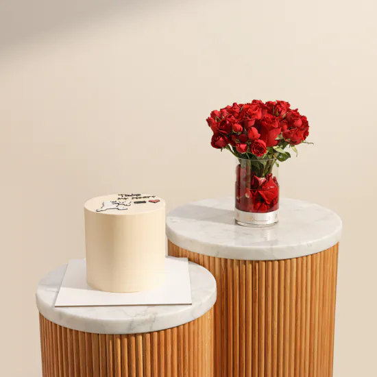 Floward Take My Heart Chocolate Cake | Elegant Love Letter Vase