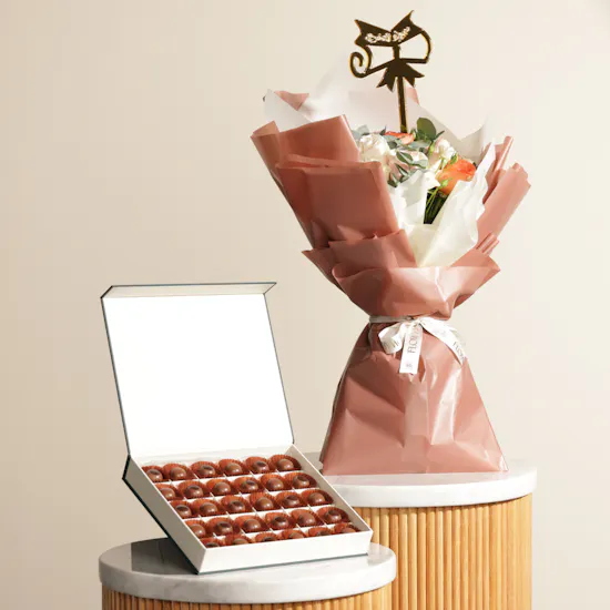 Floward Kunafa Chocolate Medium Box | Graduation Flowers