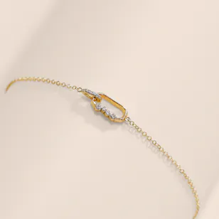 Miss L'  By L'azurde Rectangle Shaped Diamond Chain Bracelet