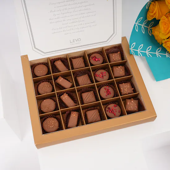 Levo Chocolate Box | Yellow Roses