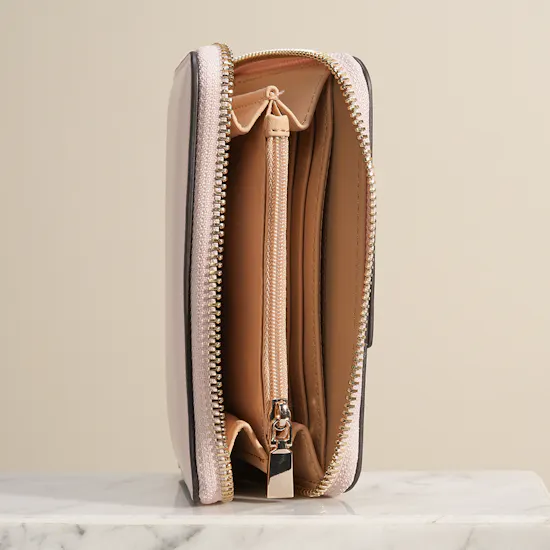 Guess Pink Jane Slg Zip Around Women's Wallet