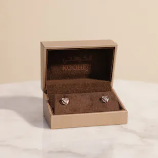 Kooheji Jewellery Rose Gold Heart Earrings