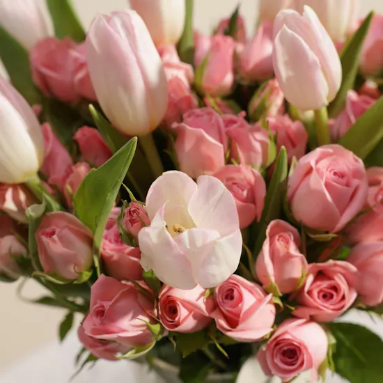 Pure Pink Elegance Flowers Vase