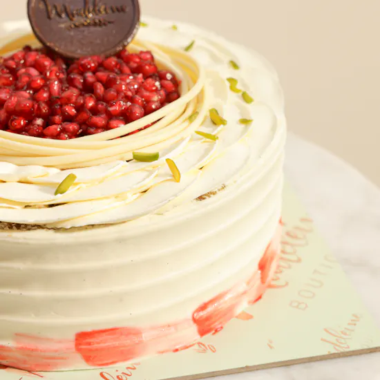 Madeleine Pomegranate Pistachio Cake