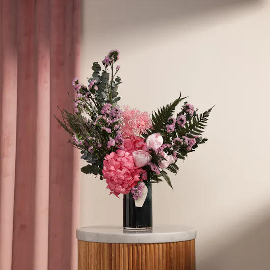 Blush Harmony Preserved Flowers Vase