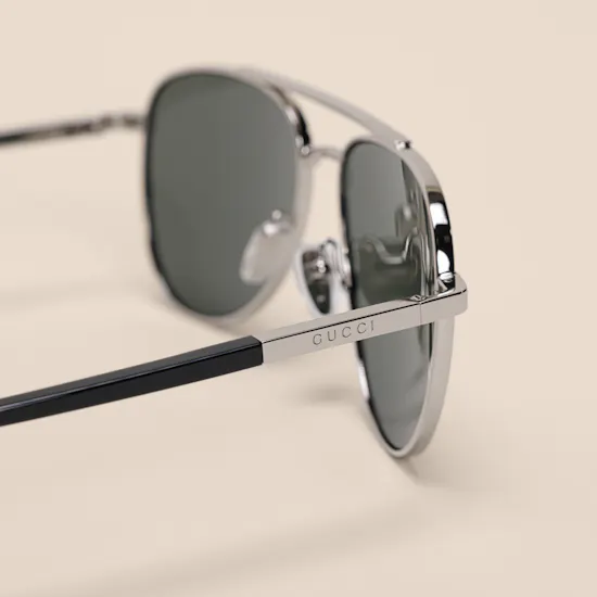 Gucci Aviator Silver Men’s Sunglasses