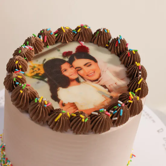December Cake Personalized Photo Chocolate Cake