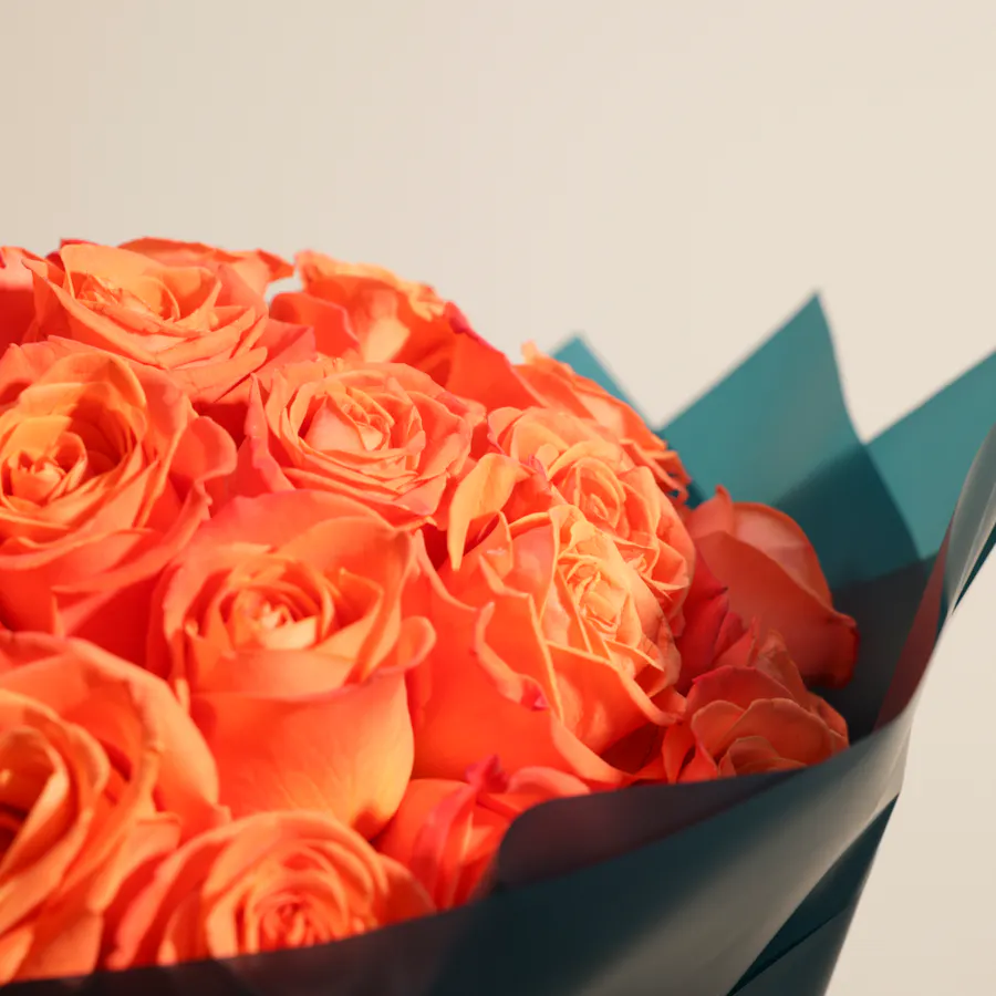 Elegant Orange Roses Bouquet | 50 Roses 5