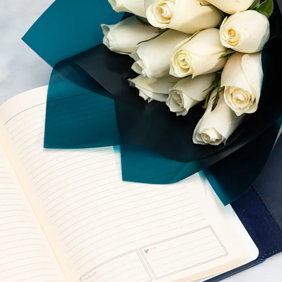 Atom Navy Pro Notebook | Stunning Flowers