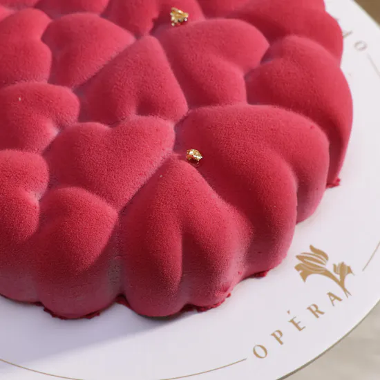 Opera Red Hearts Cake
