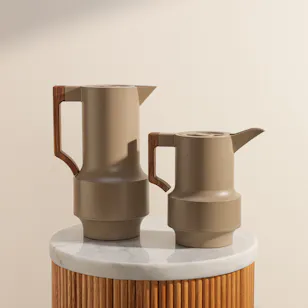 Safat Home Jenny Coffee and Tea Server Beige Set Safat Home Jenny Coffee and Tea Server Beige Set