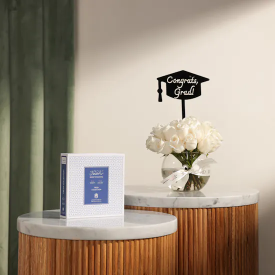Abdul Samad Al Qurashi Ranet Khalkhal Oil Set | Congrats Grad Flowers Vase