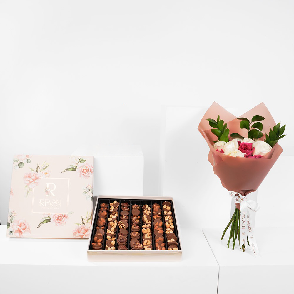 Revan Chocolate Discs with Nuts | Rose Bouquet