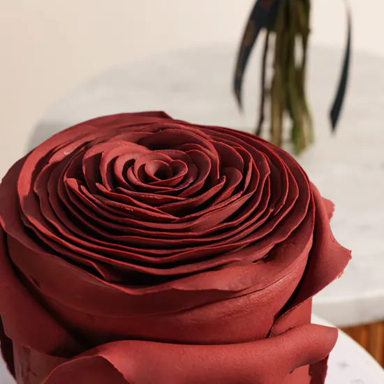 Floward Red Rose Premium Cake | Sacred Passion Flower