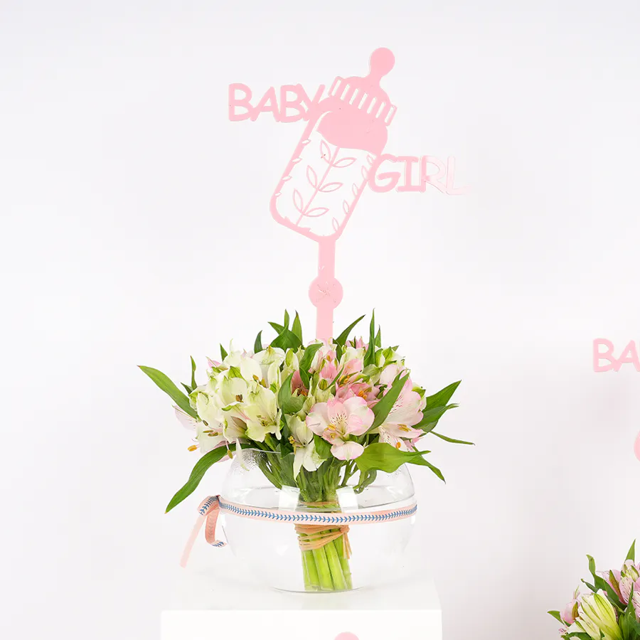 New Baby Girl Reception Vases | Delicate Alstroemeria  6