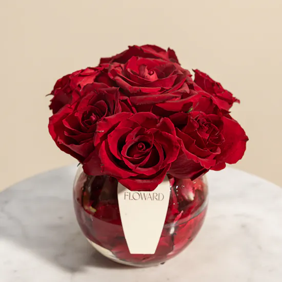 Romance Classic Red Roses Vase