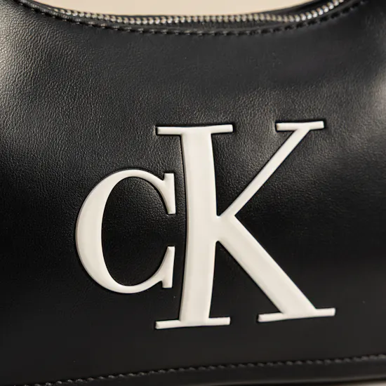 Calvin Klein Black Embossed Monogram Women’s Shoulder Bag