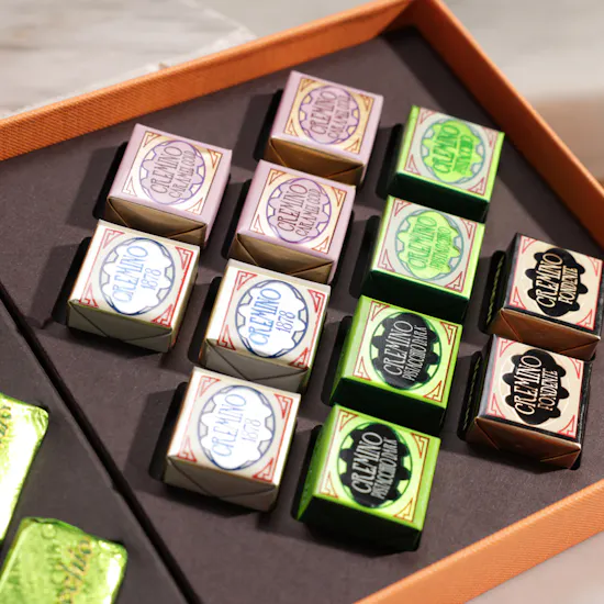 Venchi Murrine Cremino and Gianduiotto Chocolates Orange Box | Her Legacy Flowers