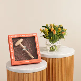 Patchi Chocolate Bar And Hammer Box | Funny Flowers Vase