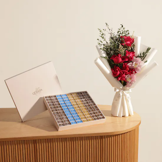 Godiva Napolitains Chocolate Box | Charming Flowers Bouquet