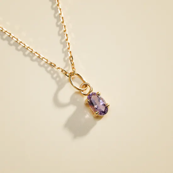 Gold Land Amethyst Women's Necklace
