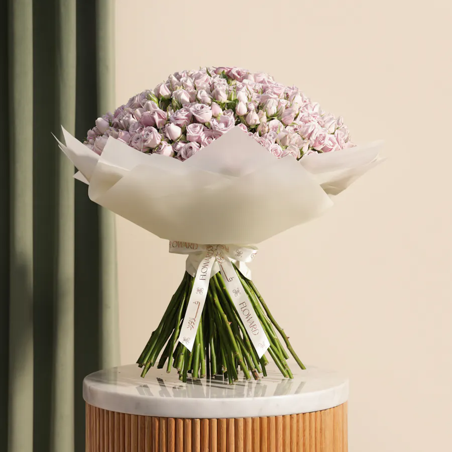 Violet Grace Bouquet | 100 Baby Roses 6