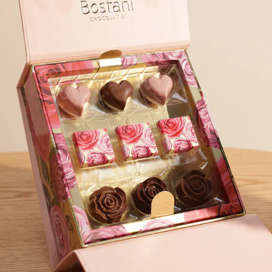 Bostani Chocolate Pink Floral Bag | Celestial Carnation Flowers Vase