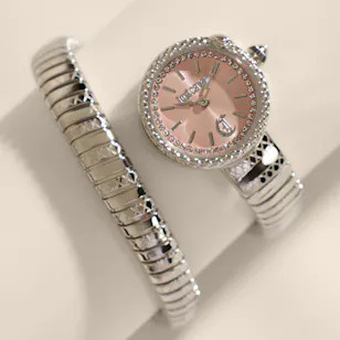 Just Cavalli Signature Snake Sirena Silver Women’s Watch