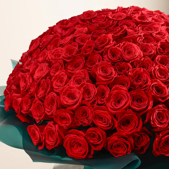 Love Red Flowers Bouquet | 250 Flowers