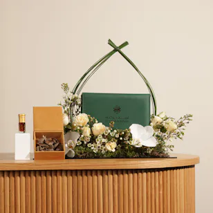Atyab Bukannan Green Leather Thai Collection Box | Sky's Touch Flowers Atyab Bukannan Green Leather Thai Collection Box | Sky's Touch Flowers