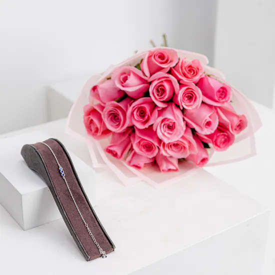 Felizmoda Blue Dots Bracelet | Rose Revival Bouquet