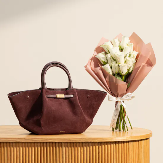 DeMellier Leather Tote Bag | Whispering Elegance Flowers