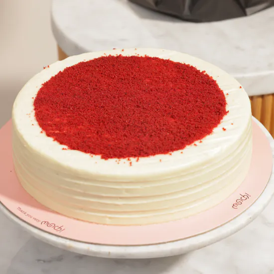 Munch Bakery Red Velvet Cake | Red Flowers Bouquet