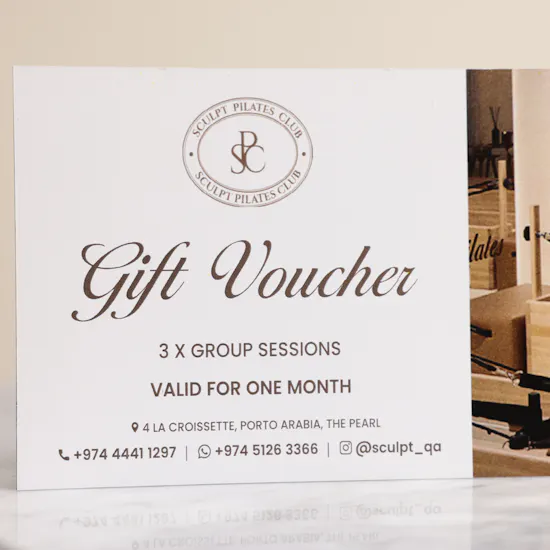 Sculpt Pilates Sessions Gift Voucher | Classic White Harmony Vase