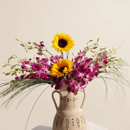 Golden Flower Vase