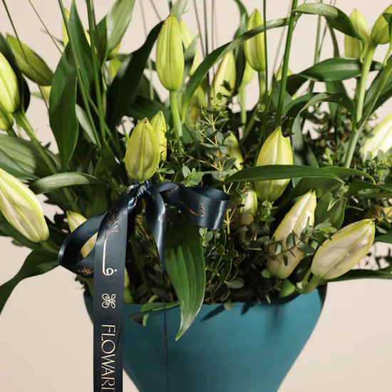 Cheerful White Lily Vase