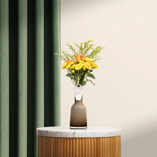 Amber Glow Flowers Vase