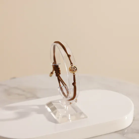Fendi Sphera Brown Cord Bracelet