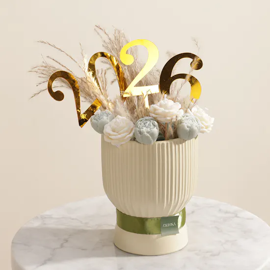 Melosa New Year 2026 Light Blue Candles Vase