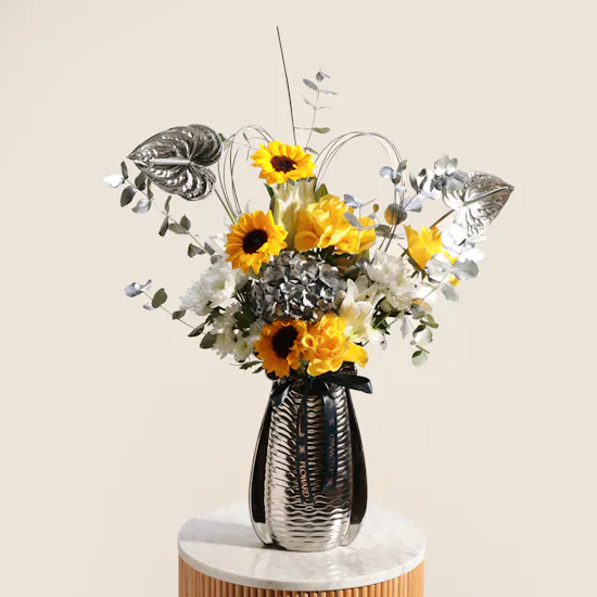 Silver Glow Brilliance Flowers Vase