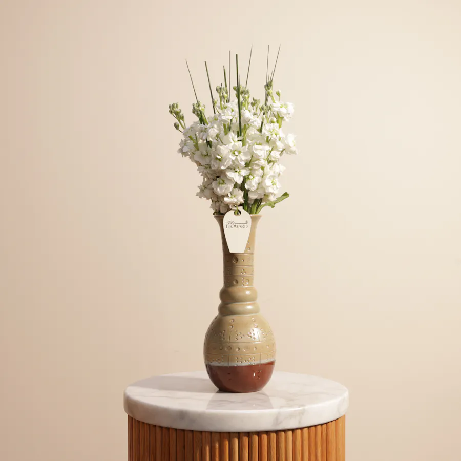 White Matthiolas | Keramos Studio Vase 1