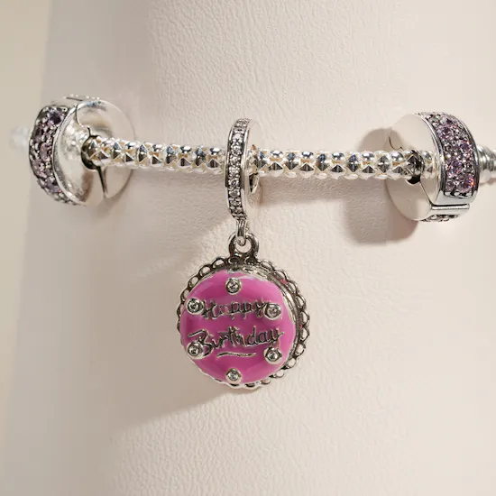 Pandora Moments Pink Birthday Cake Bracelet Set