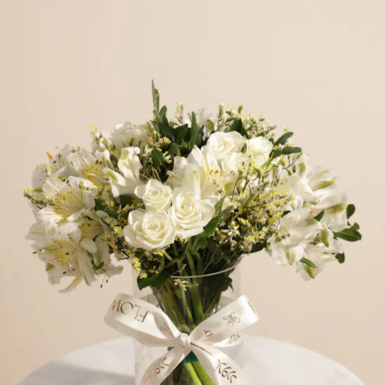 Ivory Elegance Flower Vase