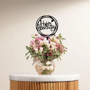 Happy Birthday Flowers Vase 