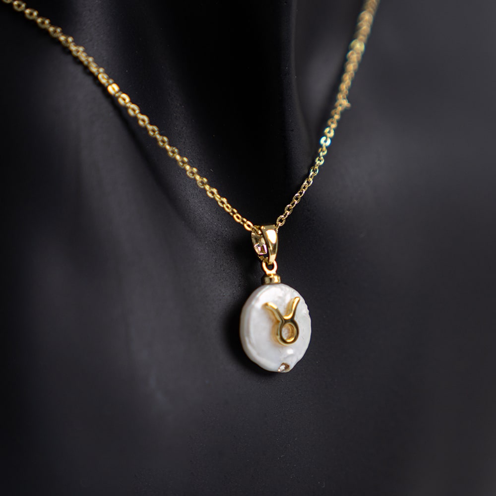 Gold necklace plated zodiac sign Taurus - Ash couture