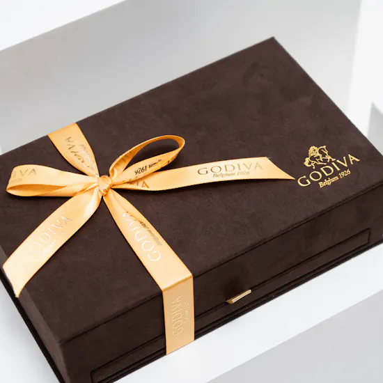 Godiva Small Brown Royal Chocolate Box | Red Preserved Rose