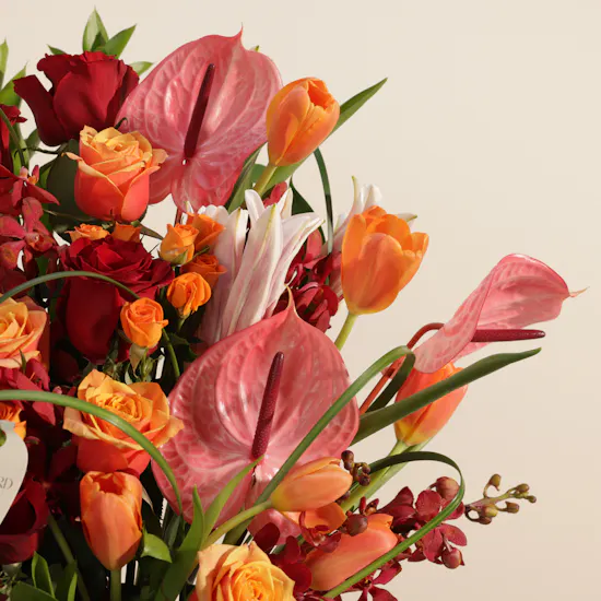 Golden Sunset Bloom Flowers Vase