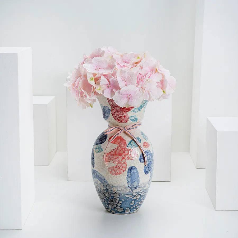 Pink Hydrangea | Oriental Vase  1