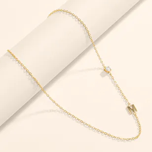Hrh Letter M Gold-plated Necklace